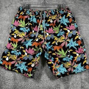 Vilebrequin Shorts Mens 2XL Multicolor Tropical Toucan Swim Trunks Hawaiian